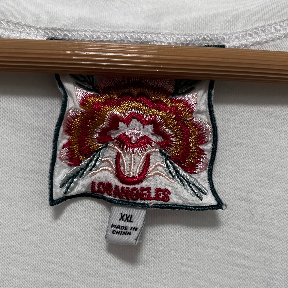 Johnny Was White Tank Top with Multicolor Floral & Peacock Embroidery - Picture 11 of 11